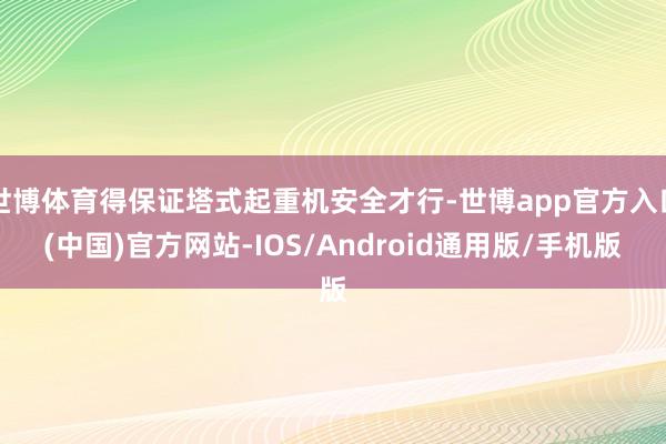 世博体育得保证塔式起重机安全才行-世博app官方入口(中国)官方网站-IOS/Android通用版/手机版