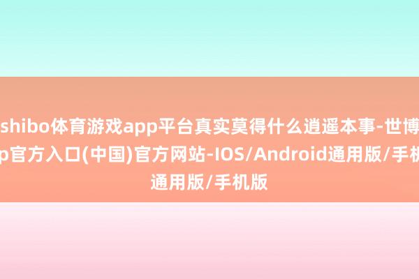 shibo体育游戏app平台真实莫得什么逍遥本事-世博app官方入口(中国)官方网站-IOS/Android通用版/手机版