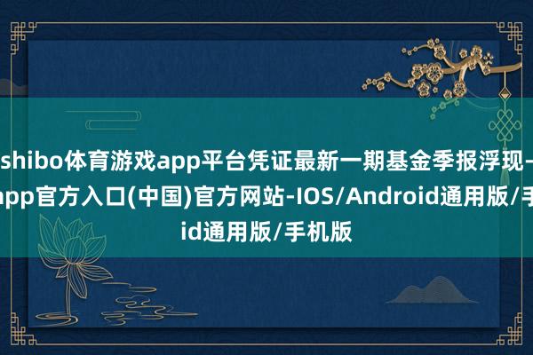 shibo体育游戏app平台凭证最新一期基金季报浮现-世博app官方入口(中国)官方网站-IOS/Android通用版/手机版