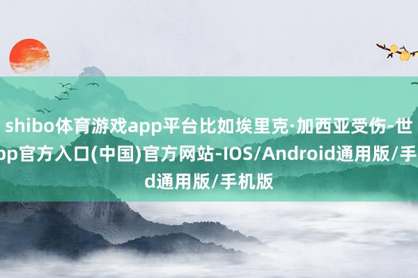 shibo体育游戏app平台比如埃里克·加西亚受伤-世博app官方入口(中国)官方网站-IOS/Android通用版/手机版