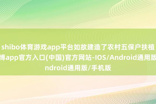 shibo体育游戏app平台如故建造了农村五保户扶植轨制-世博app官方入口(中国)官方网站-IOS/Android通用版/手机版