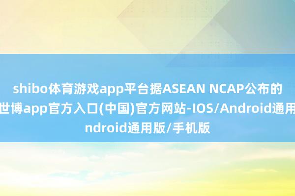 shibo体育游戏app平台据ASEAN NCAP公布的测试收尾-世博app官方入口(中国)官方网站-IOS/Android通用版/手机版