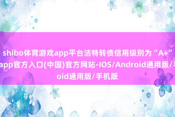 shibo体育游戏app平台洁特转债信用级别为“A+”-世博app官方入口(中国)官方网站-IOS/Android通用版/手机版