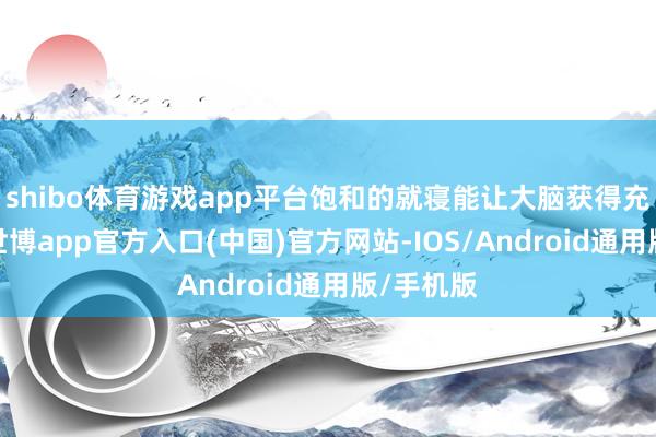 shibo体育游戏app平台饱和的就寝能让大脑获得充分收复-世博app官方入口(中国)官方网站-IOS/Android通用版/手机版