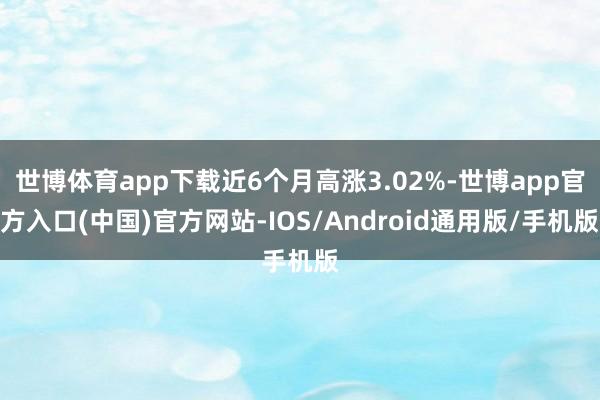 世博体育app下载近6个月高涨3.02%-世博app官方入口(中国)官方网站-IOS/Android通用版/手机版