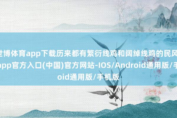 世博体育app下载历来都有繁衍线鸡和阔绰线鸡的民风-世博app官方入口(中国)官方网站-IOS/Android通用版/手机版