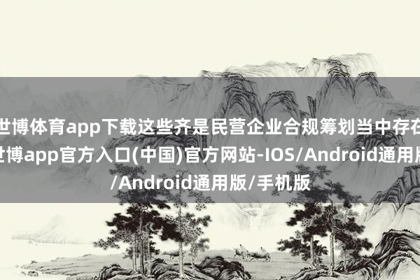 世博体育app下载这些齐是民营企业合规筹划当中存在的问题-世博app官方入口(中国)官方网站-IOS/Android通用版/手机版